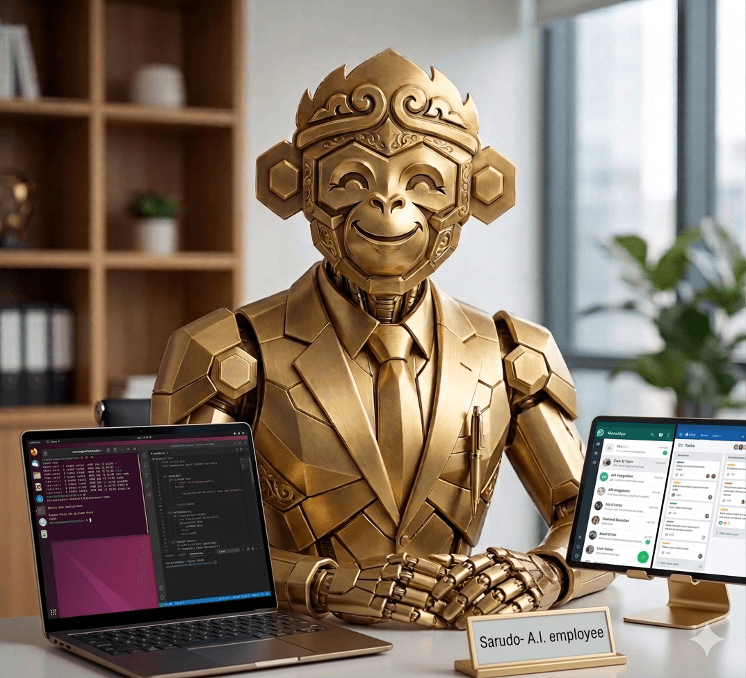 Portrait of Sarudo, founder of the AI Employee platform